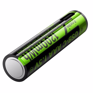 Rechargeable battery R3 (AAA) 320 mAh with USB C + cable USB A to 2 x USB C 2 pcs Hoco JA4 black