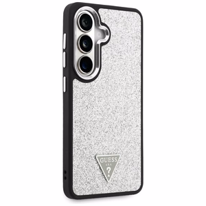 Guess case Fixed Glitter Triangle MagSafe for Samsung Galaxy S26 Plus silver