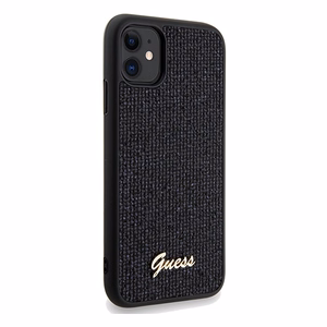 Guess Disco Metal Script -suojakuori iPhone 11 / Xr:lle - musta