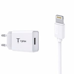 SEINÄLATURI T-PHOX MINI-EU LIGHTNING VALKOINEN 1.2M 2.4A