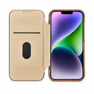 iCarer CE Premium Nahka Folio Case iPhone 14 Plus Magneettinen Flip Nahka Folio Case MagSafe Brown (WMI14220715-BN)