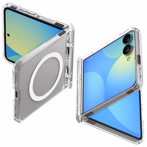 Spigen Ultra Hybrid Pro MagSafe case for Samsung Galaxy Z Flip8 – clear and white