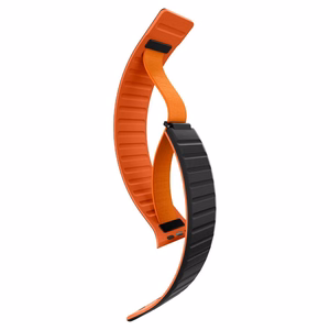 Spigen Athlex Air M -ranneke Apple Watch 44/45/46/49 mm -malleille, musta ja oranssi