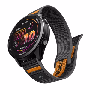 Spigen Athlex Airna Garmin Quick Release 22 mm -ranneke, musta ja oranssi
