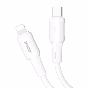 BWOO silikoonikaapeli X329CL 27W USB-C - Lightning 1m valkoinen