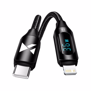 Wozinsky WUCLC2 Lightning - USB-C 36W 480Mb/s kaapeli 2 m näytöllä - musta
