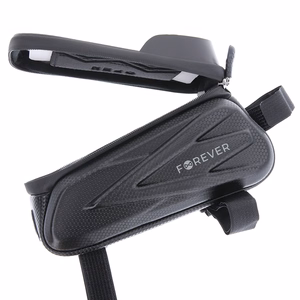 Waterproof bike frame bag with shell sides and phone holder Forever Outdoor black