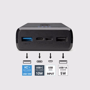 Powerbank Puro Fast 20000 mAh 2x USB-A + 1x USB-C - musta