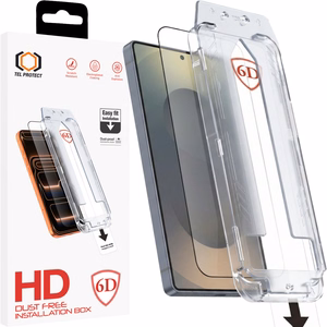 Tel Protect Dust-Free Easy Fit Full Glue 6D karkaistu lasi Samsung Galaxy S25 musta (sormenjäljen avauksella)