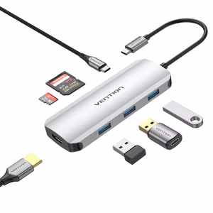 Vention TOJHB 7-in-1 USB-C Docking Station, 0.15m