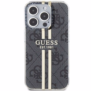 Guess IML 4G Gold Stripe case for iPhone 15 Pro - black