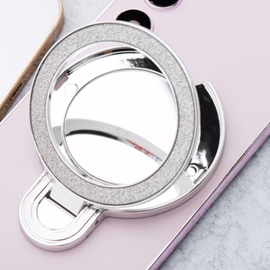 Puhelinteline CIRCLE MIRROR - tarrakiinnitys - hopeinen