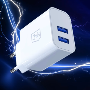 3mk FlowPower 10W 2.4A 2A seinälaturi - valkoinen