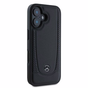 Mercedes Leather Urban Suojakuori iPhone 16 Plus:lle - musta