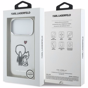 Karl Lagerfeld Karl & Choupette Back MagSafe Suojakuori iPhone 17 Prolle - Läpinäkyvä