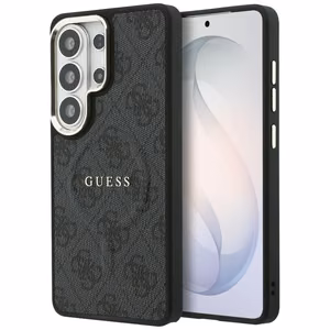 Guess suojakuori 4G Embossed Ring MagSafe Samsung Galaxy S26 Ultra:lle musta