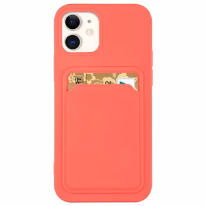Korttikotelo Silikoni lompakko lompakko korttipaikalla asiakirjat iPhone 12 Pro Max oranssi