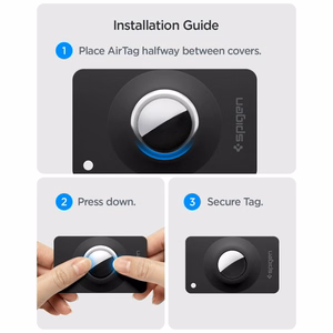 Spigen AirFit 2 -suojakotelot Apple AirTag 1/2 -paikantimelle, 2 kpl – mustat