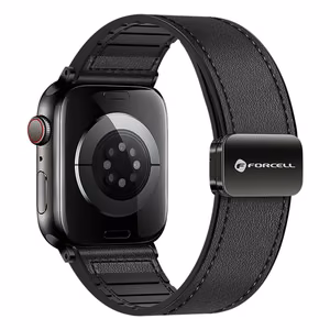 Hihna Apple Watch:lle Forcell F-Design FA21 magneettinen ekologinen nahka 42 / 44 / 45 / 49 mm musta