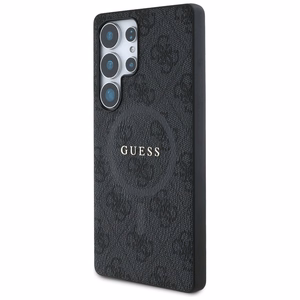 GUESS Nahkainen 4G Colored Ring Classic Logo MagSafe Suojakuori Samsung Galaxy S25 Ultra Musta