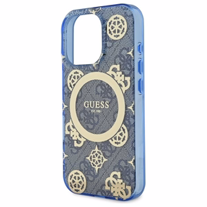 Guess GUHMP16XH4PYEEB iPhone 16 Pro Max 6.9" sininen/sininen kovakuori IML Peony On 4G Background MagSafe