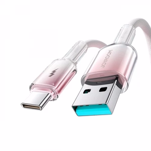 Joyroom S-A42 Crystal-Clear Series 3A USB-A - USB-C -kaapeli 1,2 m - valkoinen