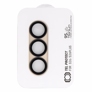 Karkaistu lasi Tel Protect 95% AR+AF Full Metal Camera Protector kameralle Samsung Galaxy S26/S26 Plus kulta (kamerasaareke)