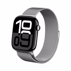 Crong Milano Steel stainless-steel strap for Apple Watch 44 / 45 / 46 / 49 mm, silver