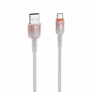 FORCELL F-ENERGY C352 kaapeli USB A - Type C QC4.0 3A 66W liukuväri 1 m valkoinen
