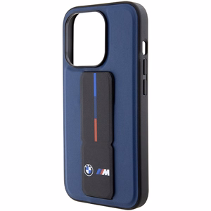 BMW M Grip Stand Bicolor Suojakuori iPhone 15 Pro:lle - laivastonsininen