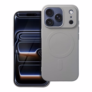 Silikoninen Mag Cover iPhone 17 PRO:lle MagSafe-yhteensopiva (iso reikä) titaani