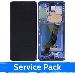LCD-näyttö yhteensopiva Samsung G986 (G985) S20 Plus kehyksellä / Aura Blue / (Service Pack)
