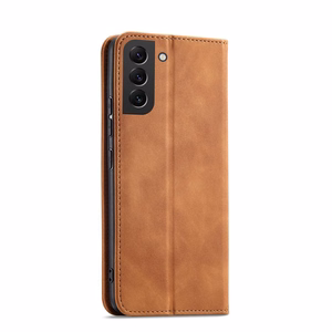 Magnet Fancy Suojakuori Samsung Galaxy S23+:lle lompakkokotelo jalustalla ruskea