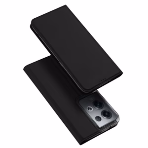 Dux Ducis Skin Pro tapauksessa Oppo Reno 8 Pro flip kansi kortti lompakko jalusta musta