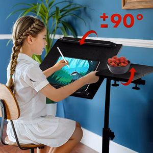 Maclean siirrettävä pöytä ja kannettavan tietokoneen teline, musta, säädettävä korkeus 59-89cm, enintään 30kg, MC-121 B