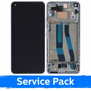 LCD-näyttö yhteensopiva Xiaomi Mi 11 Lite 4G (Lite 5G / Lite 5G NE) kehyksellä / lumihiutaleen valkoinen / (Service Pack)