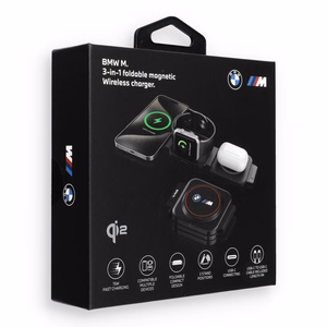 BMW M Qi2 3-in-1-langaton laturi, 15 W, painettu logo, punainen