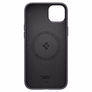 Spigen Silicone Fit Mag -kotelo MagSafella iPhone 14 Plus -puhelimelle - musta