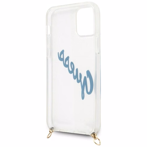 Guess GUHCP12MCRTVSBL iPhone 12/12 Pro 6.1" sininen/sininen kovakotelo Script Vintage