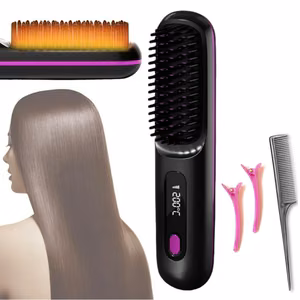 Cordless hair straightening comb Reach HairMini, black