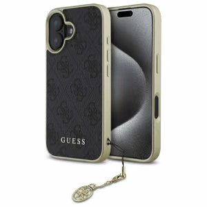 Guess 4G Charms Collection suojakuori iPhone 16 Plus:lle - musta