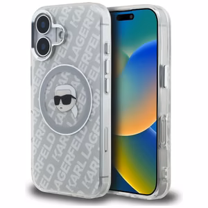 Karl Lagerfeld IML Karl Head Logo MagSafe suojakuori iPhone 16 - harmaa
