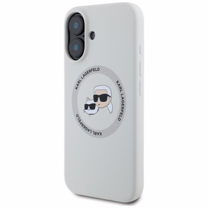 Karl Lagerfeld suojakuori iPhone 16:lle MagSafe-tuella KLHMP16SSKCHTCE (Silicone KC Heads) - beige