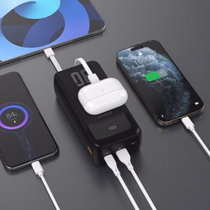 Dudao K15MAX 30000mAh PD 22.5W Powerbank sisäänrakennetuilla kaapeleilla - musta