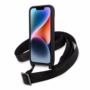 Karl Lagerfeld KLHCP14SSTKMK iPhone 14 6.1" musta/musta kovakuori Monogram Ikonik Patch