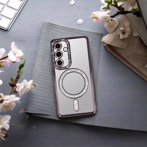 Bling MagSafe suojakuori Samsung Galaxy S25 FE violetti