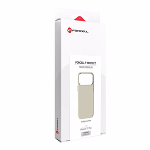 Suojakuori iPhone 17 PRO:lle Forcell F-Protect Frame Premium yhteensopiva MagSafen kanssa antiikki valkoinen