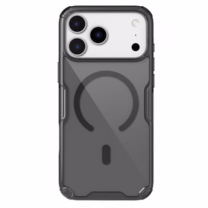 Nillkin Nature TPU Pro Magneettinen Suojakuori MagSafe-yhteensopiva iPhone 17 Pro Max:lle - Puoliläpinäkyvä musta