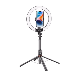 Blavec selfie-rengasvalo Aluminium Aura LED RGB rengas P-50 25cm kolmijalka + kaukosäädin + 2,3 m (RLP50-TRB23) musta