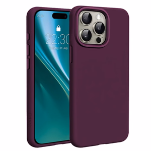 Etteri Silicone Mag -suojakuori iPhone 15 Pro 6,1 tuumaa -malleille, tumma kirsikanpunainen